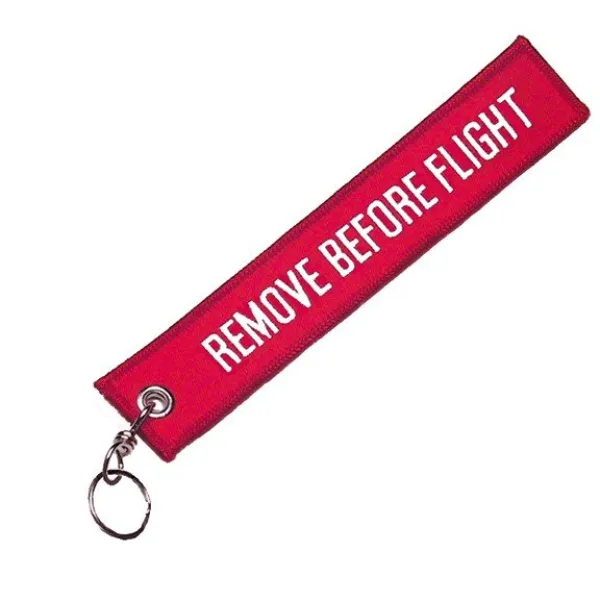 Remove Before Flight Embroidered Keyring