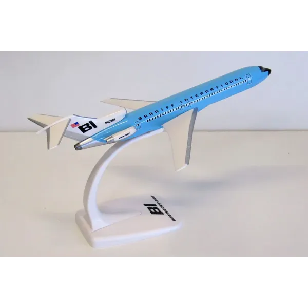 Braniff Boeing 727-200 Blue Plastic Model - 1/200
