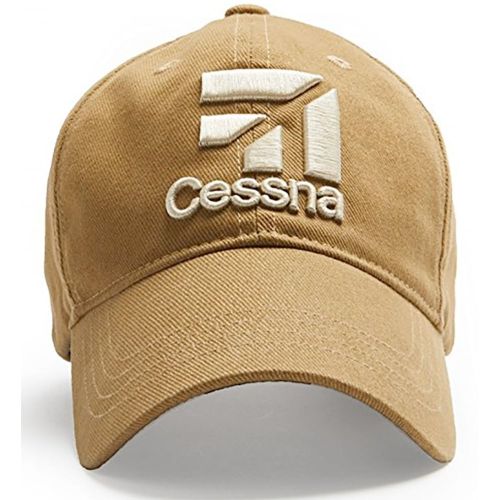 Red Canoe Cessna Cream Logo Baseball Cap Tan