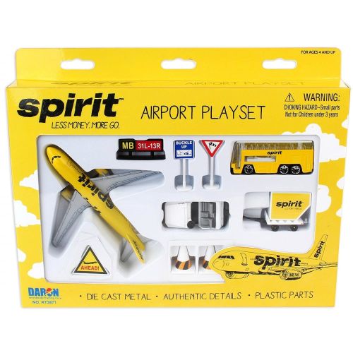 Daron Spirit Airlines 13 Piece Model Play Set