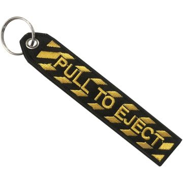 Pull To Eject Embroidered Keyring