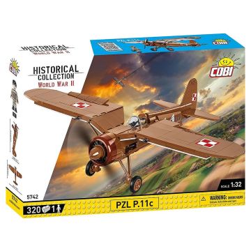 PZL P.11c Polish Fighter Aircraft Brick Model Kit - Scale 1/32