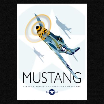 P-51 Mustang A3 Poster by Peter McDermott