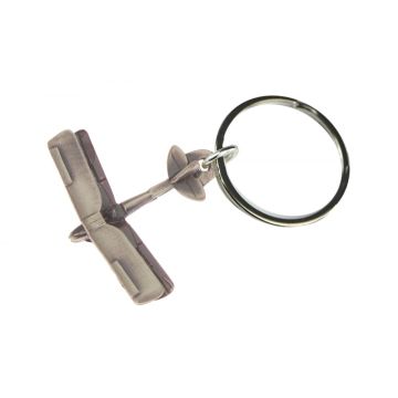Tiger Moth Keyring - Pewter