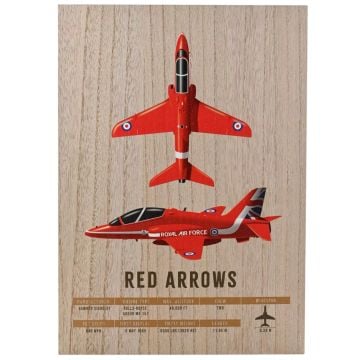 Red Arrows Wood Effect Wall Plaque