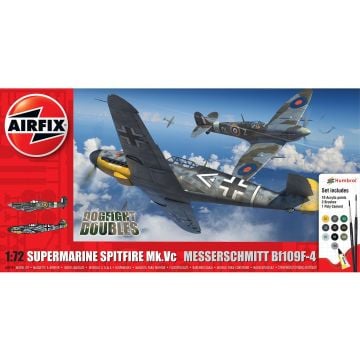 Airfix Spitfire Mk.Vc vs Bf109F-4 Dogfight Double - Gift Set 1:72 Plastic Kit with paints
