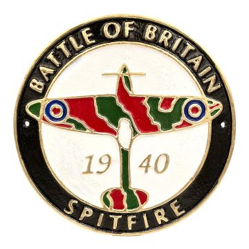 Battle Of Britain Spitfire 1940 Embossed Tin Plaque