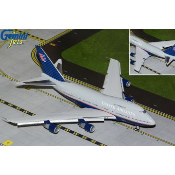 Gemini Jets United Airlines Boeing 747-400SP Flaps Down "Battleship Livery' Diecast - N145UA - 1/200