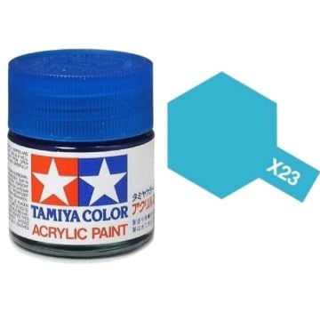 Tamiya X-23 Clear Blue Gloss Acrylic Paint 10ml