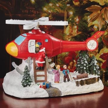 Helicopter “Gift Drop” Christmas Lighted Display