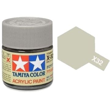 Tamiya X-32 Titan Silver Gloss Acrylic Paint 10ml