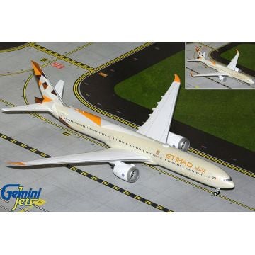 Gemini Jets Etihad Airways B777-9 (Optional Folded Wingtips) Diecast - A6-FAA - 1/200