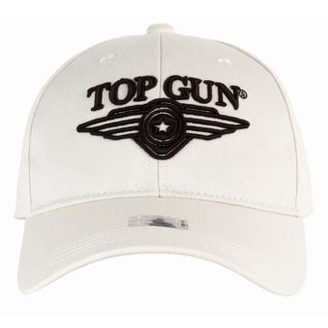 Top Gun 3D Logo Baseball Cap in White/Black