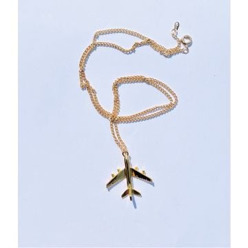 Airbus A380 Gold Plated Pendant Necklace