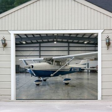 Aviation-Themed Single Garage Door Cover