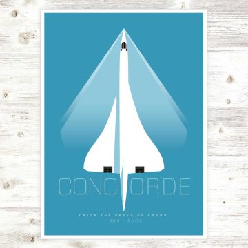 Concorde (Blue) A3 Poster by Peter McDermott
