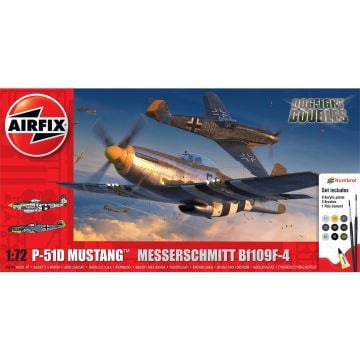 Airfix P-51D Mustang vs Bf109F-4 Dogfight Double - Gift Set 1:72 Plastic Kit with paints