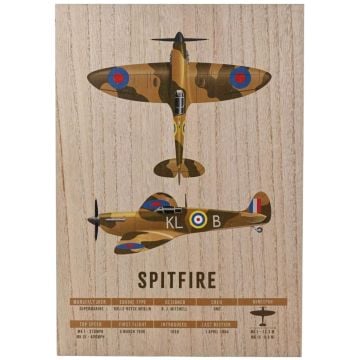 Spitfire Wood Effect Wall Plaque