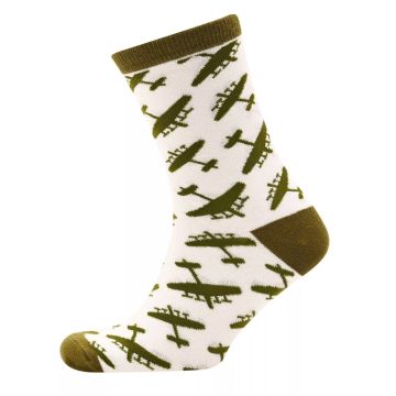 RAF Lancaster Socks - Khaki on White