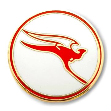 Qantas Round Retro Pin Badge