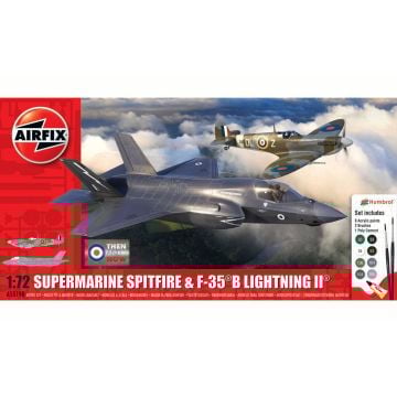 Airfix Spitfire & F-35B Lightning II 'Then and Now' - Gift Set 1:72 Plastic Kit with paints