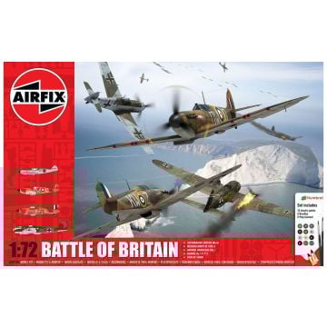 Airfix Battle of Britain 4 Aircraft Gift Set 1:72 Plastic Kit with Paints