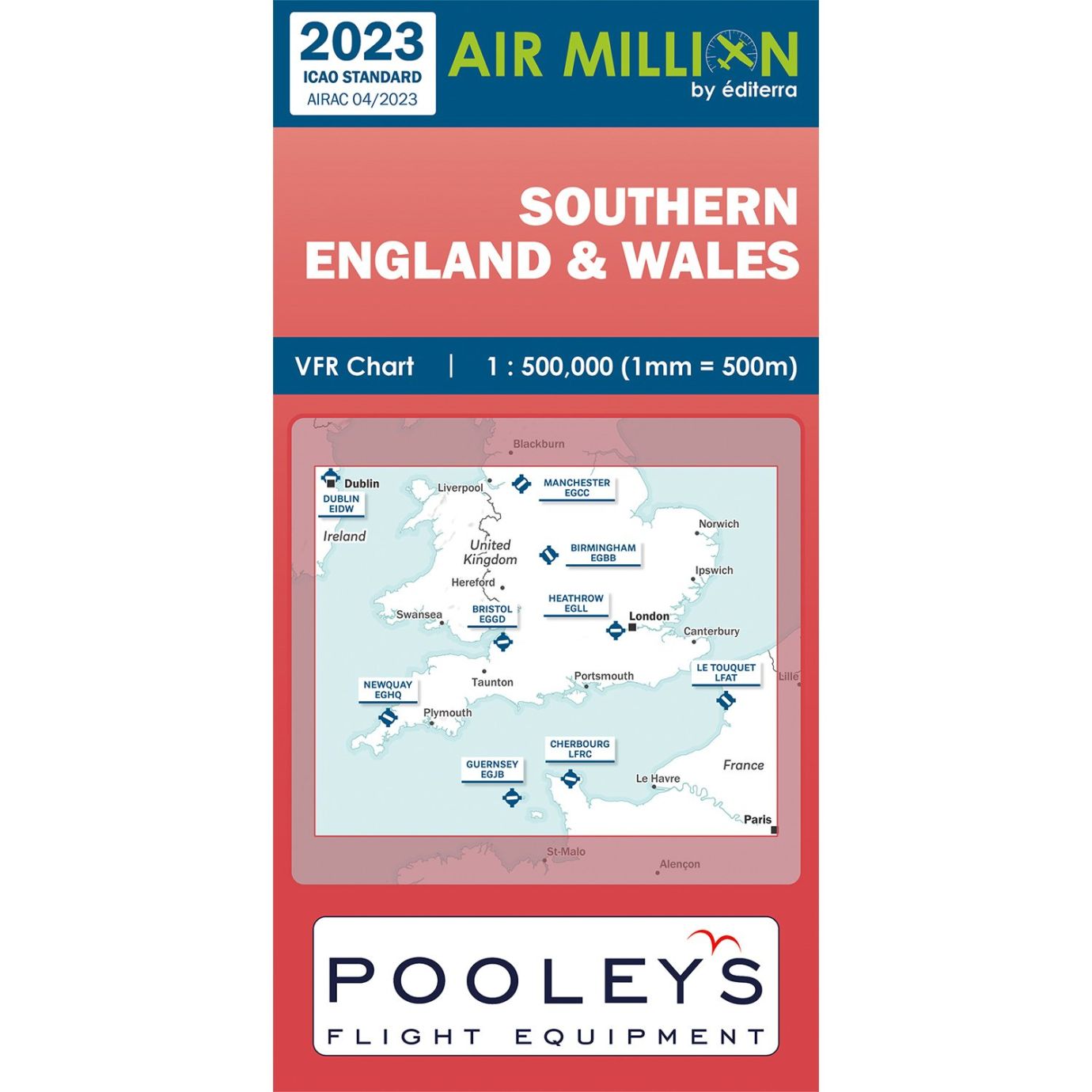 Editerra Air Million Southern England & Wales UK VFR 1500,000 Chart 2023