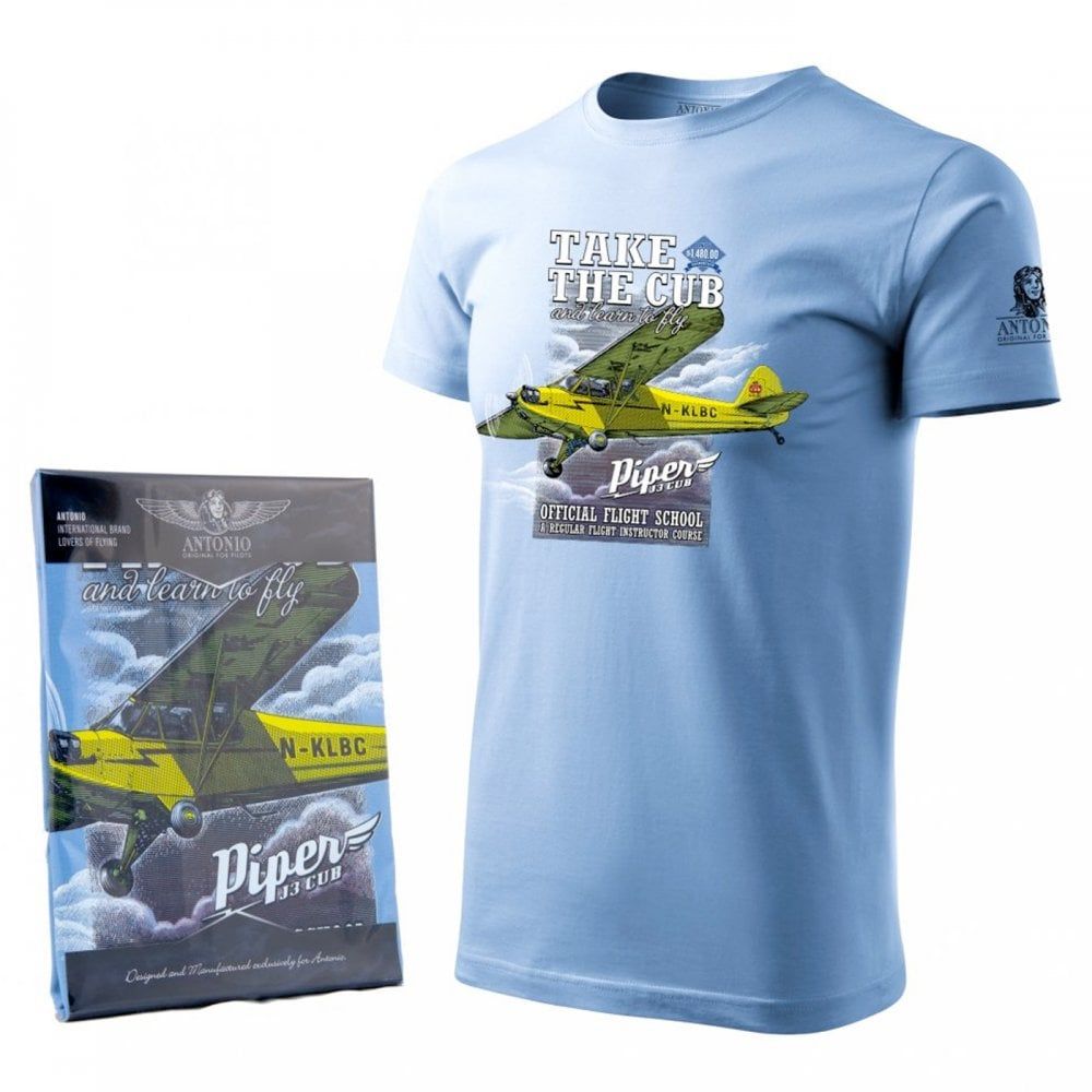 T-shirt Rétro Avion Piper J-3 Cub - Logo Vintage Années 30-40 - The Heights - 12+ Couleurs