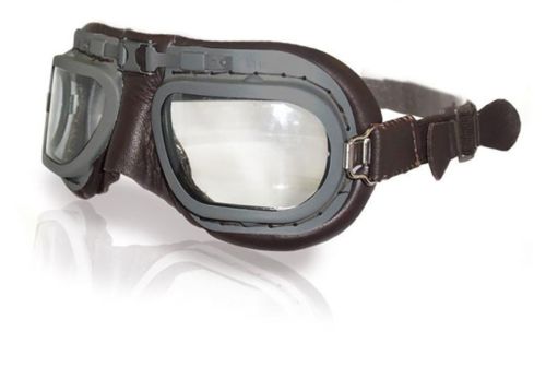 Halcyon Mark 7 Retro Brown/Grey Frame Leather Goggles