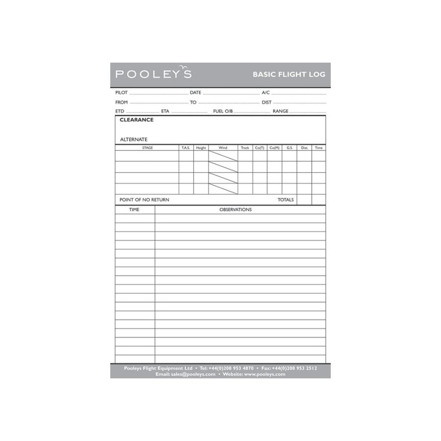 Pooleys A5 Basic Kneeboard Log Pad
