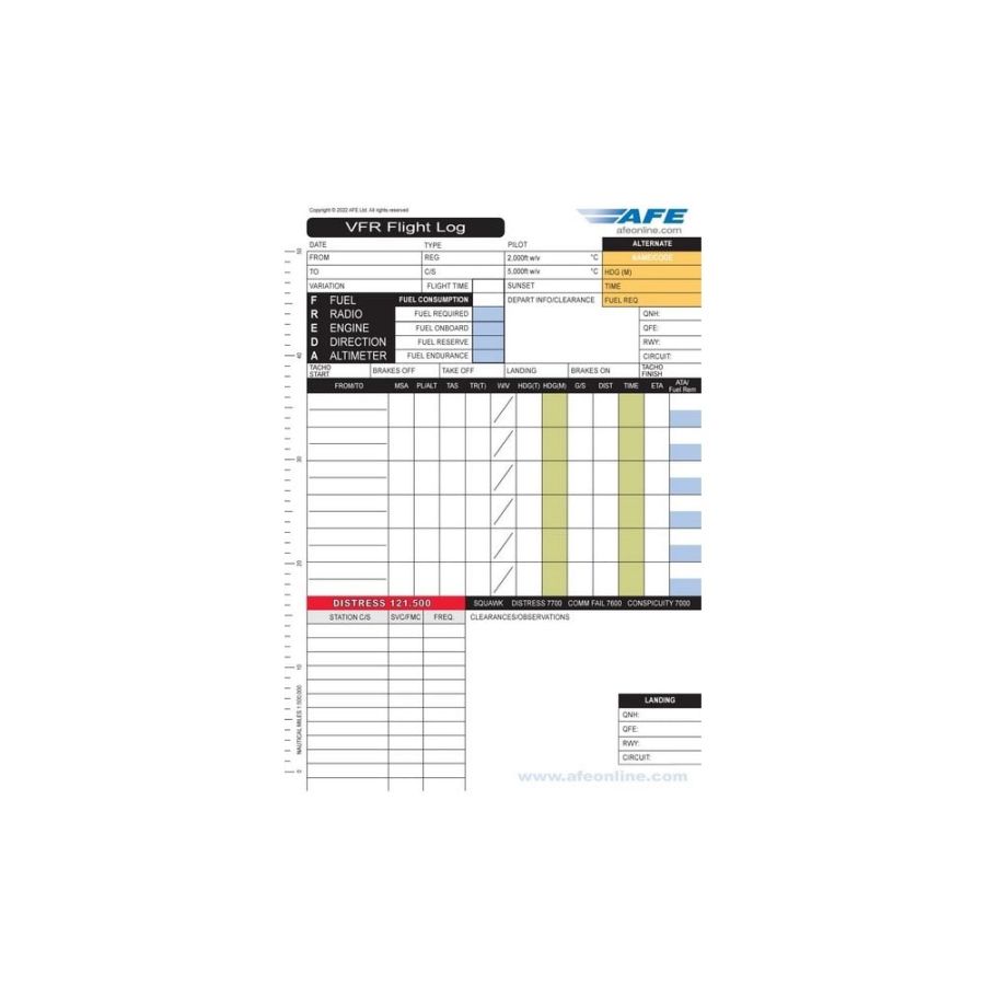 AFE VFR Colour Log pad
