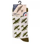RAF Lancaster Socks - Khaki on White