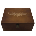 Pilot Wings Whiskey Glasses Wooden Box Gift Set