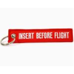 Insert Before Flight Embroidered Keyring