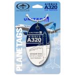 United Airlines A320 - N404UA - PlaneTag - White/Dark Blue