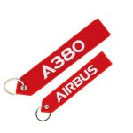 Airbus A380 Red We Make it Fly Embroidered Keyring