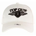 Top Gun 3D Logo Baseball Cap in White/Black