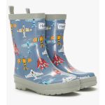 Airplanes Designer Shiny Wellies by Hatley