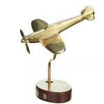 Spitfire Brass Desk Model with Winston Churchill Tribute