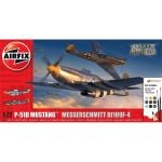 Airfix P-51D Mustang vs Bf109F-4 Dogfight Double - Gift Set 1:72 Plastic Kit with paints