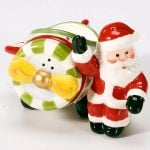 Flying Santa Ceramic Salt and Pepper Set