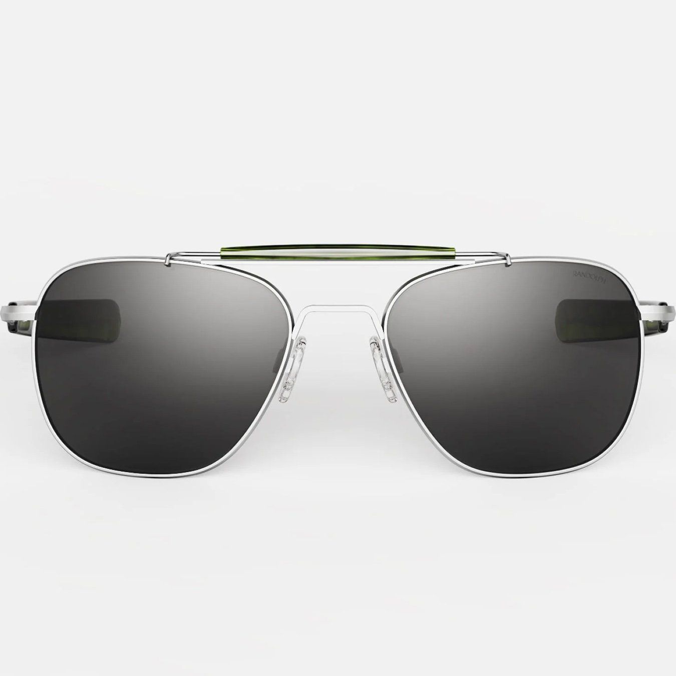 Randolph Aviator II Sunglasses Matte Chrome Frame with American Gray Lens