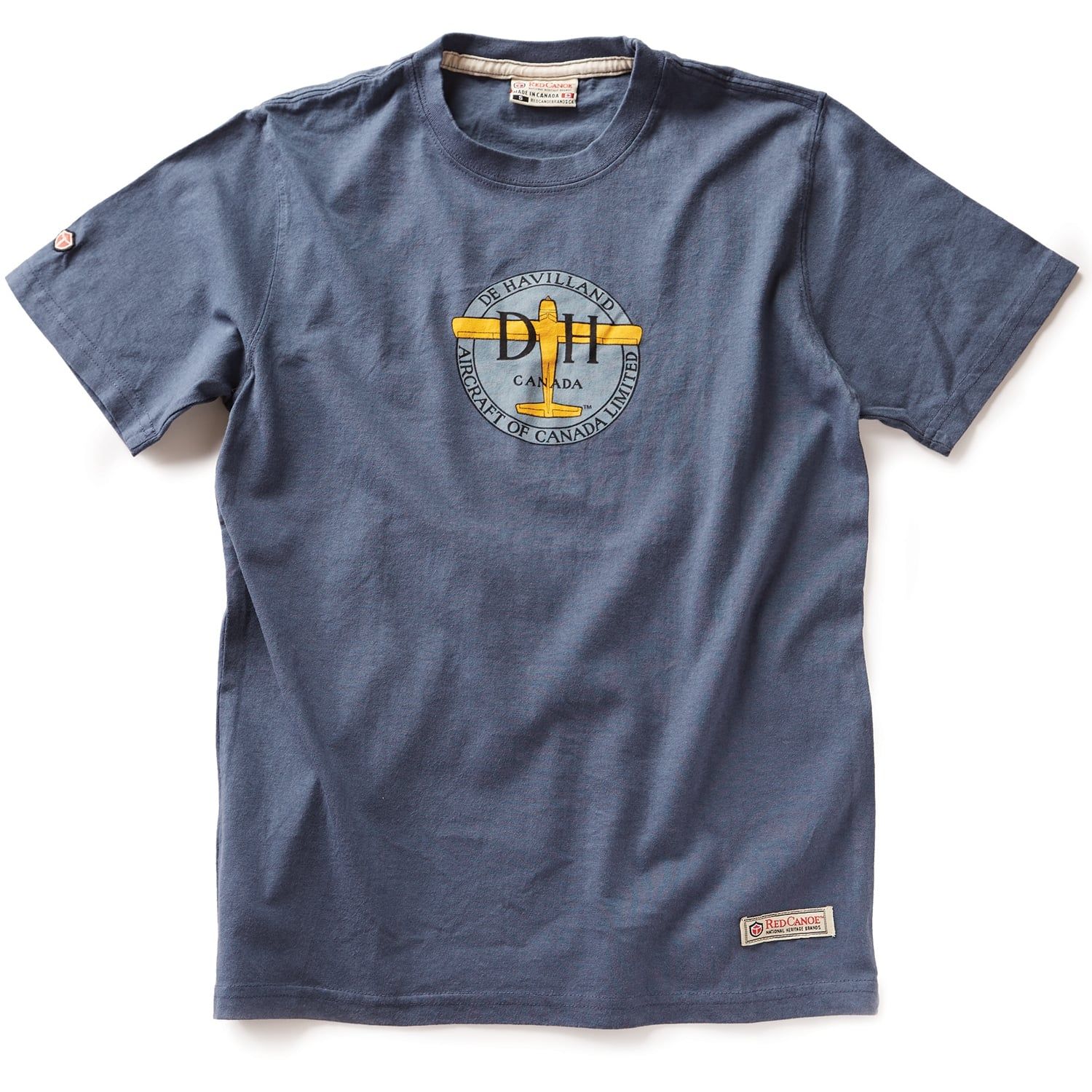 Red Canoe de Havilland Logo TShirt Washed Blue