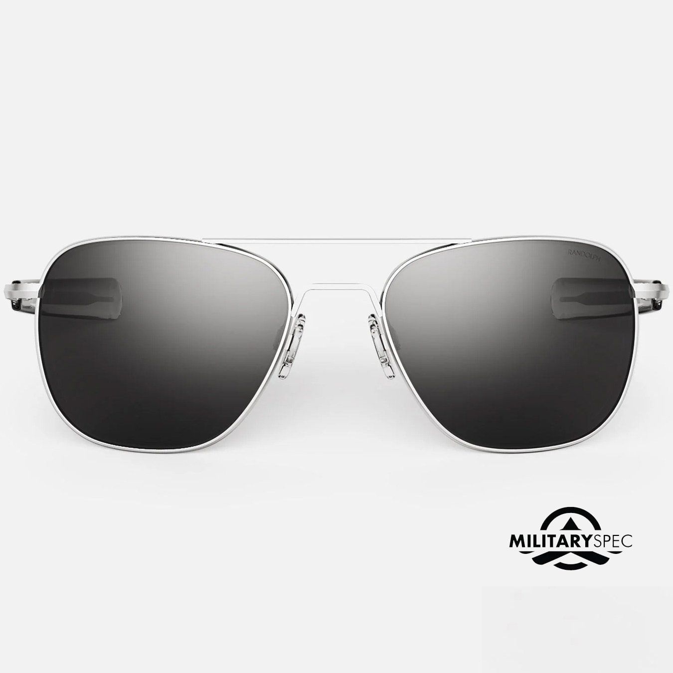 Randolph Military Aviator Special Edition Sunglasses Matte Chrome Frame